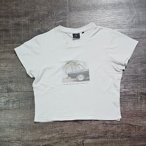 Thrills - White Graphic Cropped Tee